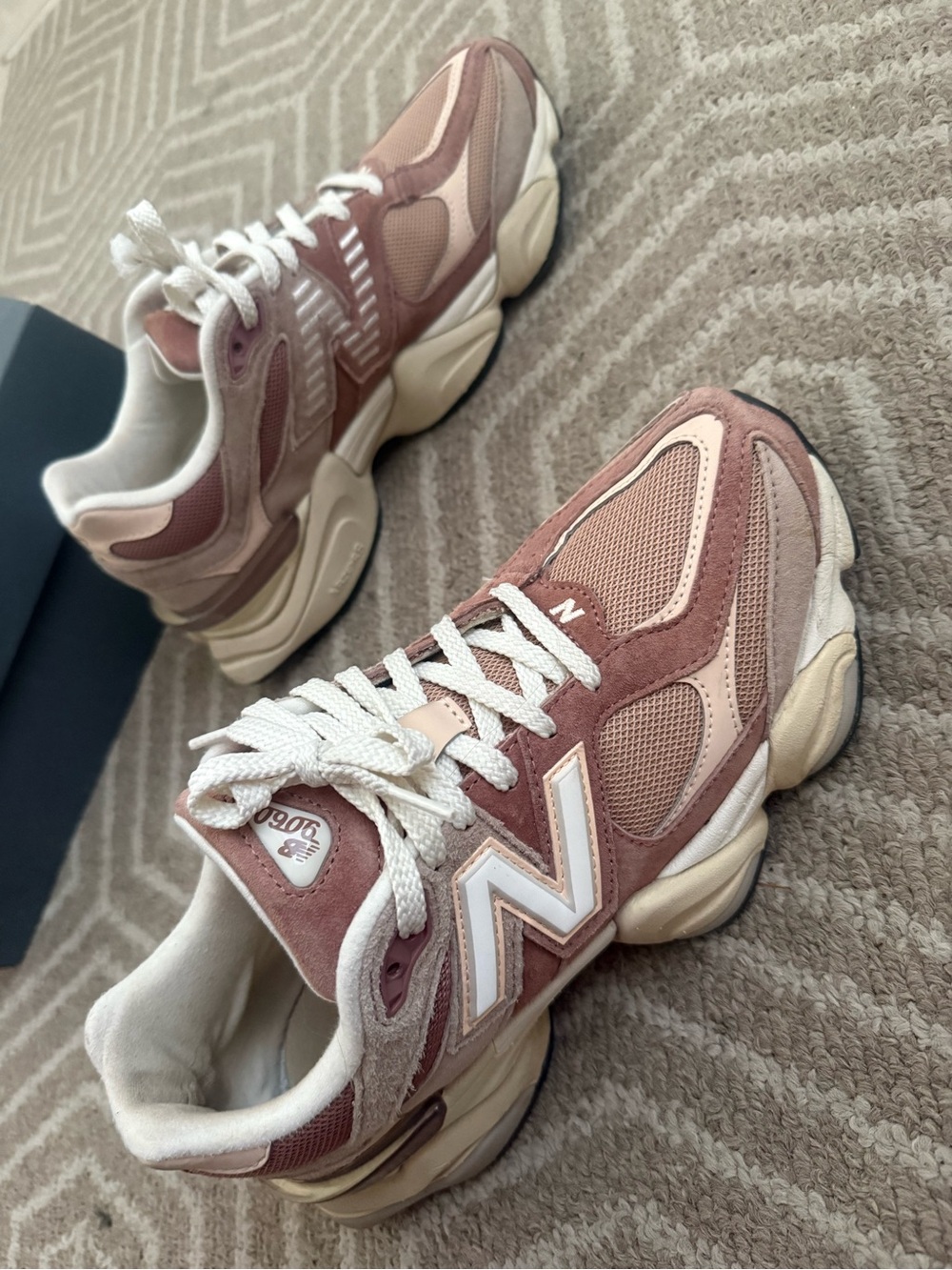 New Balance Pink and Cream Sneakers